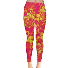 Flamingo Pattern Leggings  by ValentinaDesign