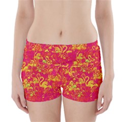 Flamingo Pattern Boyleg Bikini Wrap Bottoms by ValentinaDesign