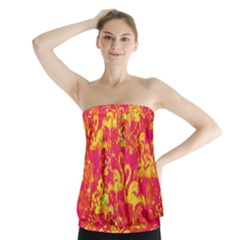 Flamingo Pattern Strapless Top by ValentinaDesign