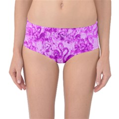 Flamingo Pattern Mid-waist Bikini Bottoms by ValentinaDesign