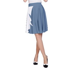 Blue White Hill A-line Skirt by Mariart