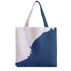 Blue White Hill Zipper Grocery Tote Bag by Mariart