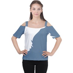 Blue White Hill Women s Cutout Shoulder Tee