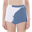 Blue White Hill High-Waisted Bikini Bottoms View1