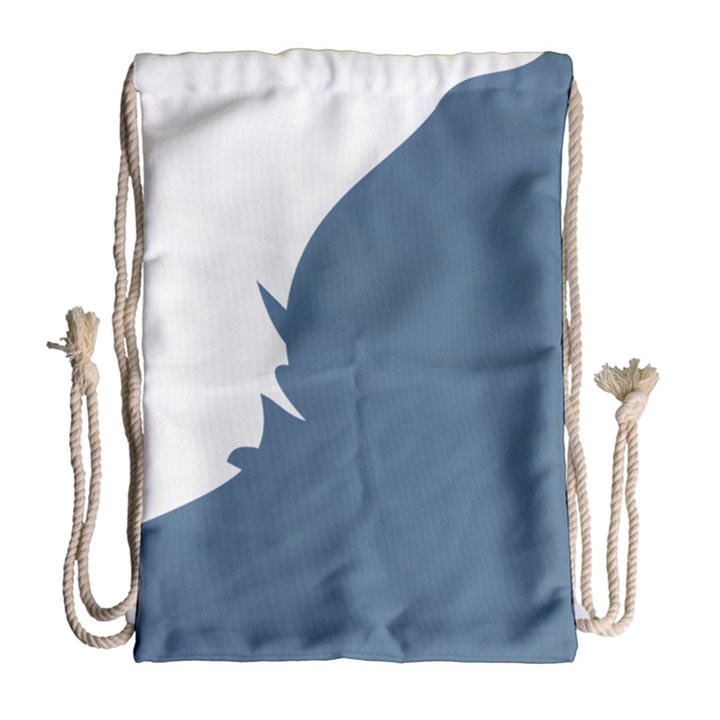 Blue White Hill Drawstring Bag (Large)