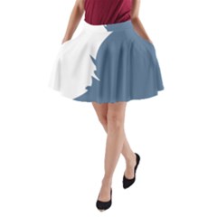 Blue White Hill A-line Pocket Skirt by Mariart