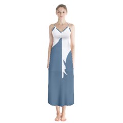 Blue White Hill Chiffon Maxi Dress by Mariart