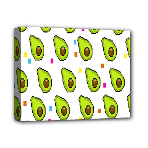 Avocado Seeds Green Fruit Plaid Deluxe Canvas 14  X 11  by Mariart