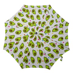 Avocado Seeds Green Fruit Plaid Hook Handle Umbrellas (small) by Mariart