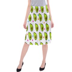 Avocado Seeds Green Fruit Plaid Midi Beach Skirt by Mariart