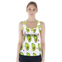 Avocado Seeds Green Fruit Plaid Racer Back Sports Top by Mariart