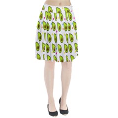 Avocado Seeds Green Fruit Plaid Pleated Skirt by Mariart