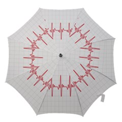 Cardiogram Vary Heart Rate Perform Line Red Plaid Wave Waves Chevron Hook Handle Umbrellas (small) by Mariart