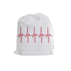 Cardiogram Vary Heart Rate Perform Line Red Plaid Wave Waves Chevron Drawstring Pouches (large)  by Mariart