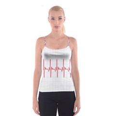 Cardiogram Vary Heart Rate Perform Line Red Plaid Wave Waves Chevron Spaghetti Strap Top by Mariart