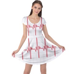 Cardiogram Vary Heart Rate Perform Line Red Plaid Wave Waves Chevron Cap Sleeve Dresses by Mariart