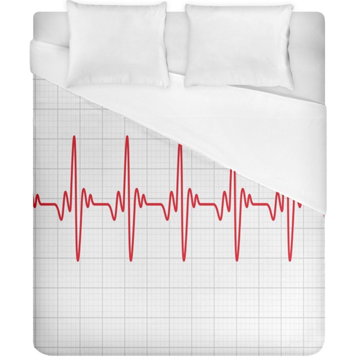 Cardiogram Vary Heart Rate Perform Line Red Plaid Wave Waves Chevron Duvet Cover (California King Size)