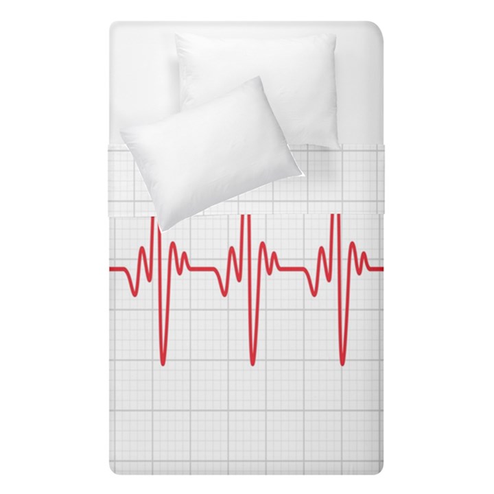 Cardiogram Vary Heart Rate Perform Line Red Plaid Wave Waves Chevron Duvet Cover Double Side (Single Size)