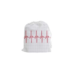 Cardiogram Vary Heart Rate Perform Line Red Plaid Wave Waves Chevron Drawstring Pouches (xs)  by Mariart