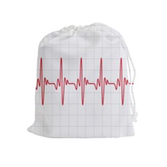 Cardiogram Vary Heart Rate Perform Line Red Plaid Wave Waves Chevron Drawstring Pouches (extra Large) by Mariart