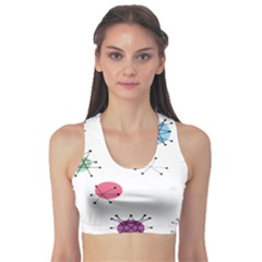 Atomic Starbursts Circle Line Polka Sports Bra by Mariart