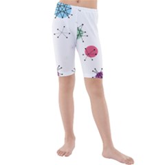 Atomic Starbursts Circle Line Polka Kids  Mid Length Swim Shorts by Mariart