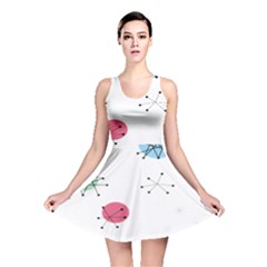 Atomic Starbursts Circle Line Polka Reversible Skater Dress by Mariart