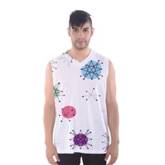 Atomic Starbursts Circle Line Polka Men s Basketball Tank Top by Mariart