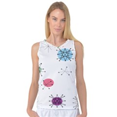 Atomic Starbursts Circle Line Polka Women s Basketball Tank Top by Mariart