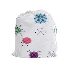 Atomic Starbursts Circle Line Polka Drawstring Pouches (extra Large) by Mariart