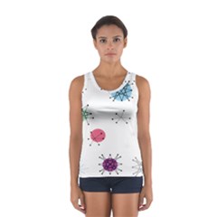 Atomic Starbursts Circle Line Polka Women s Sport Tank Top  by Mariart