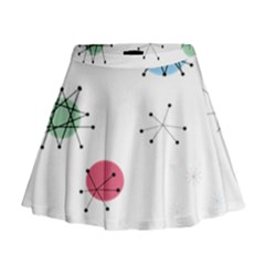 Atomic Starbursts Circle Line Polka Mini Flare Skirt