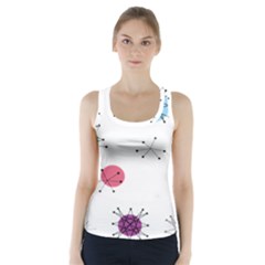 Atomic Starbursts Circle Line Polka Racer Back Sports Top by Mariart