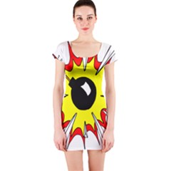 Book Explosion Boom Dinamite Short Sleeve Bodycon Dress by Mariart