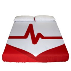 Cardiologist Hypertension Rheumatology Specialists Heart Rate Red Love Fitted Sheet (queen Size) by Mariart