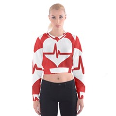 Cardiologist Hypertension Rheumatology Specialists Heart Rate Red Love Cropped Sweatshirt by Mariart