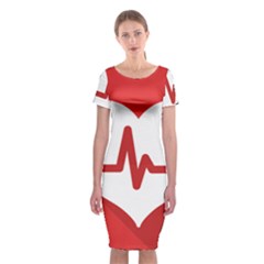 Cardiologist Hypertension Rheumatology Specialists Heart Rate Red Love Classic Short Sleeve Midi Dress by Mariart