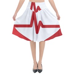 Cardiologist Hypertension Rheumatology Specialists Heart Rate Red Love Flared Midi Skirt