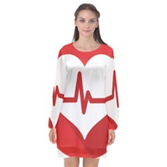 Cardiologist Hypertension Rheumatology Specialists Heart Rate Red Love Long Sleeve Chiffon Shift Dress 