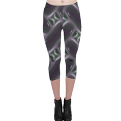 Closeup Purple Line Capri Leggings  by Mariart