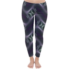 Closeup Purple Line Classic Winter Leggings by Mariart