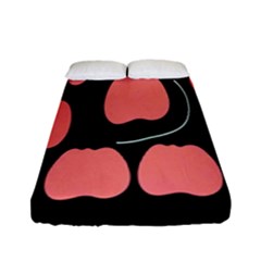 Craft Pink Black Polka Spot Fitted Sheet (full/ Double Size) by Mariart