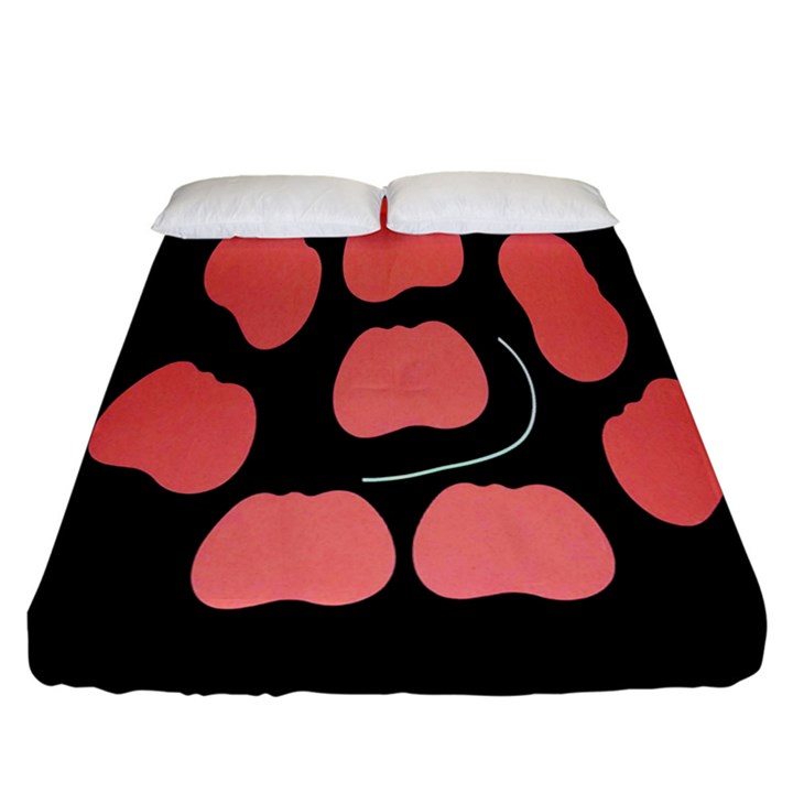 Craft Pink Black Polka Spot Fitted Sheet (California King Size)