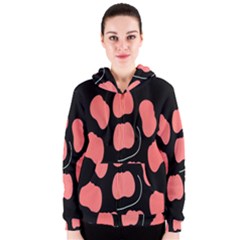 Craft Pink Black Polka Spot Women s Zipper Hoodie by Mariart