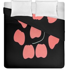 Craft Pink Black Polka Spot Duvet Cover Double Side (king Size) by Mariart