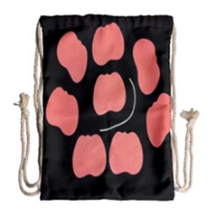 Craft Pink Black Polka Spot Drawstring Bag (large) by Mariart