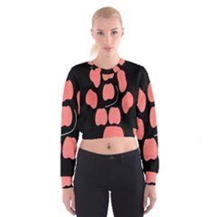 Craft Pink Black Polka Spot Cropped Sweatshirt by Mariart