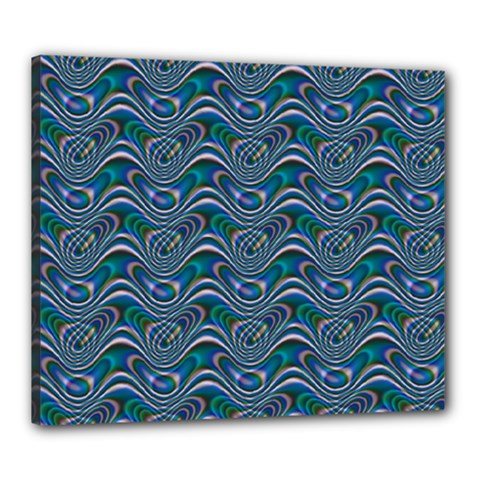 Boomarang Pattern Wave Waves Chevron Green Line Canvas 24  X 20  by Mariart