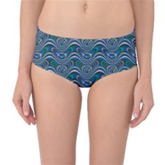 Boomarang Pattern Wave Waves Chevron Green Line Mid-waist Bikini Bottoms by Mariart