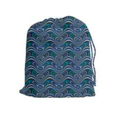 Boomarang Pattern Wave Waves Chevron Green Line Drawstring Pouches (extra Large) by Mariart